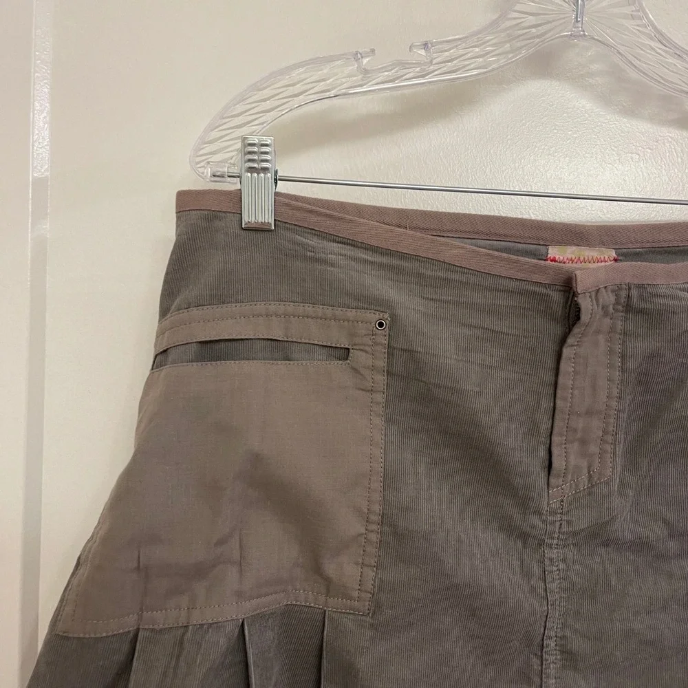 Vintage Y2K Free People Corduroy Mini Gray Skirt Grunge Streetwear Punk
